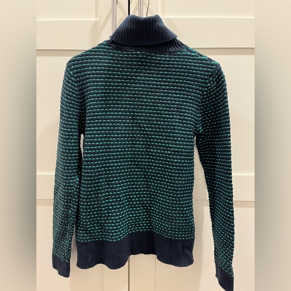 J. Crew navy and green XS turtleneck sweater - Picture 9 of 11